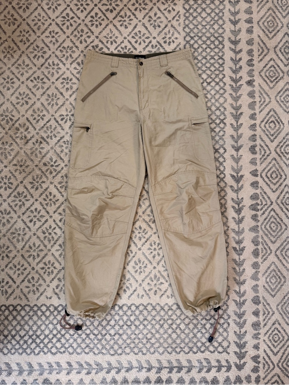 L.L. Bean Men's Khaki Cargo Zip Jogger Pants